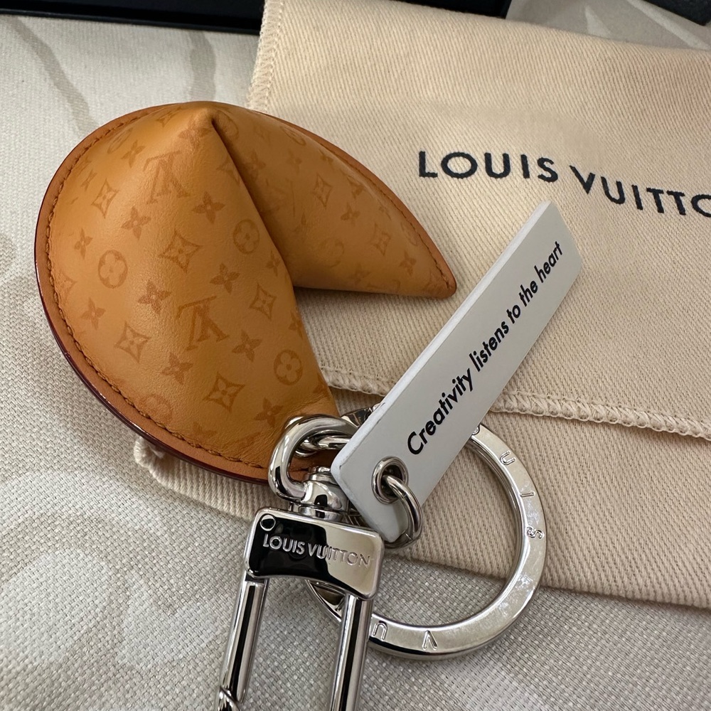 📍SOLD Louis Vuitton Fortune Cookie Bag Charm Monogram Leather LV Key Holder